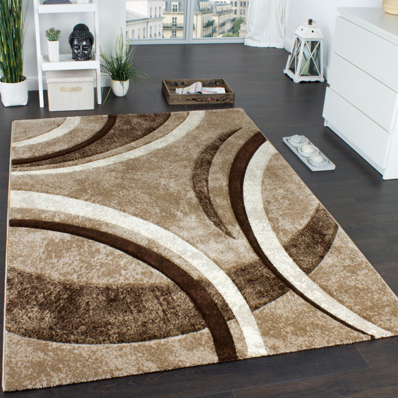 Orren Ellis Malawi Abstract Brown Area Rug & Reviews Wayfair